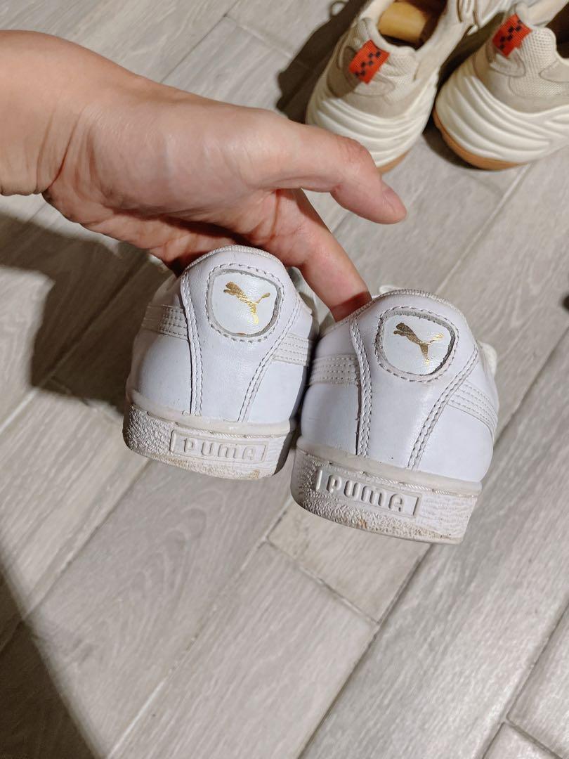 Puma suede hotsell white leather