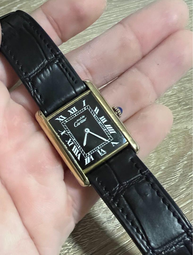 Rare Cartier Tank Must Onyx Dial, Luxury, Watches on Carousell