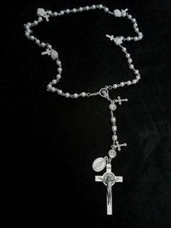 Religious Fatima white cross rose Rosary