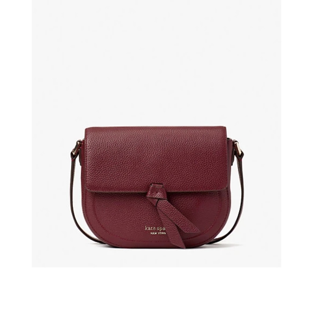 SALES Kate Spade Knott Medium Saddle Crossbody Grenache, Women's