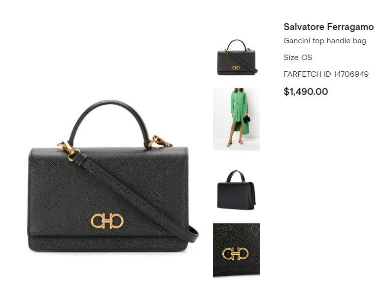 Ferragamo gancini top handle clearance