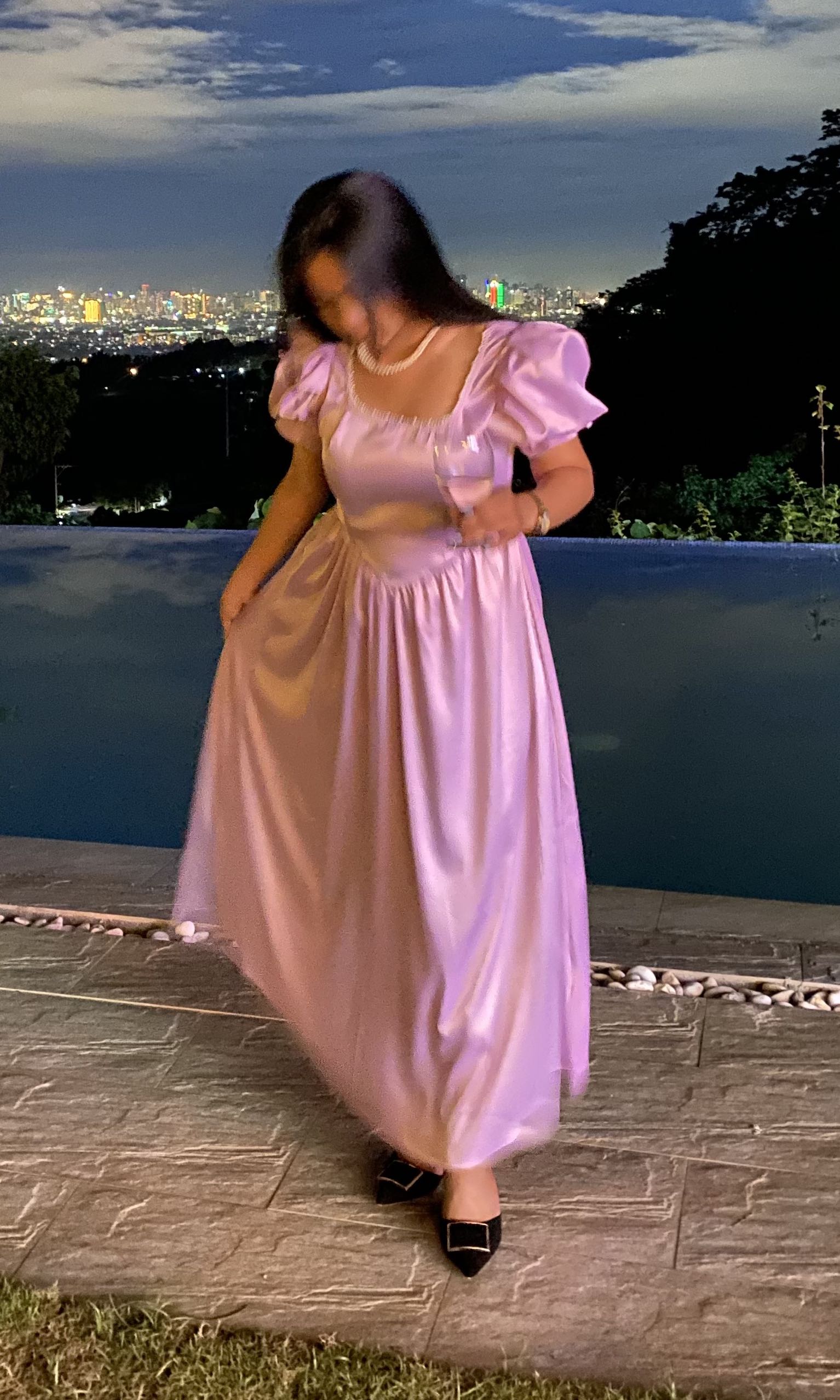 Puff sleeve 2025 satin dress
