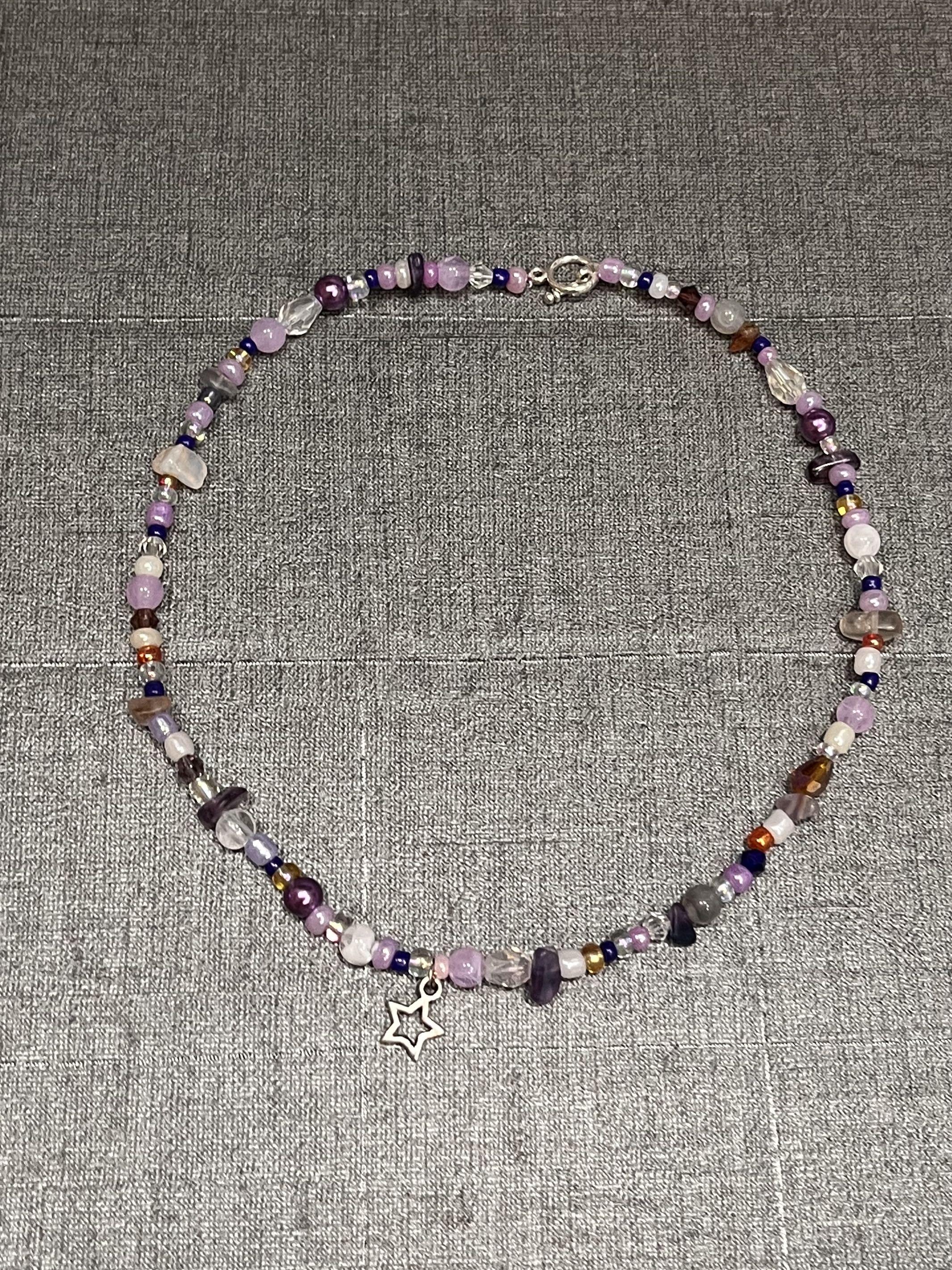 Purple top star necklace