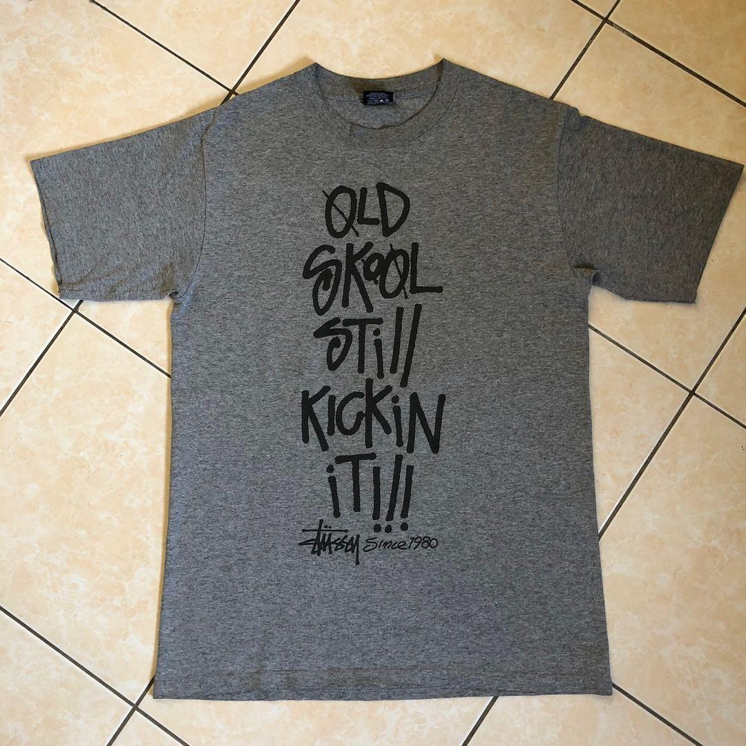 Stussy Tee - Old Skool Still Kickin It, Men's Fashion, Tops