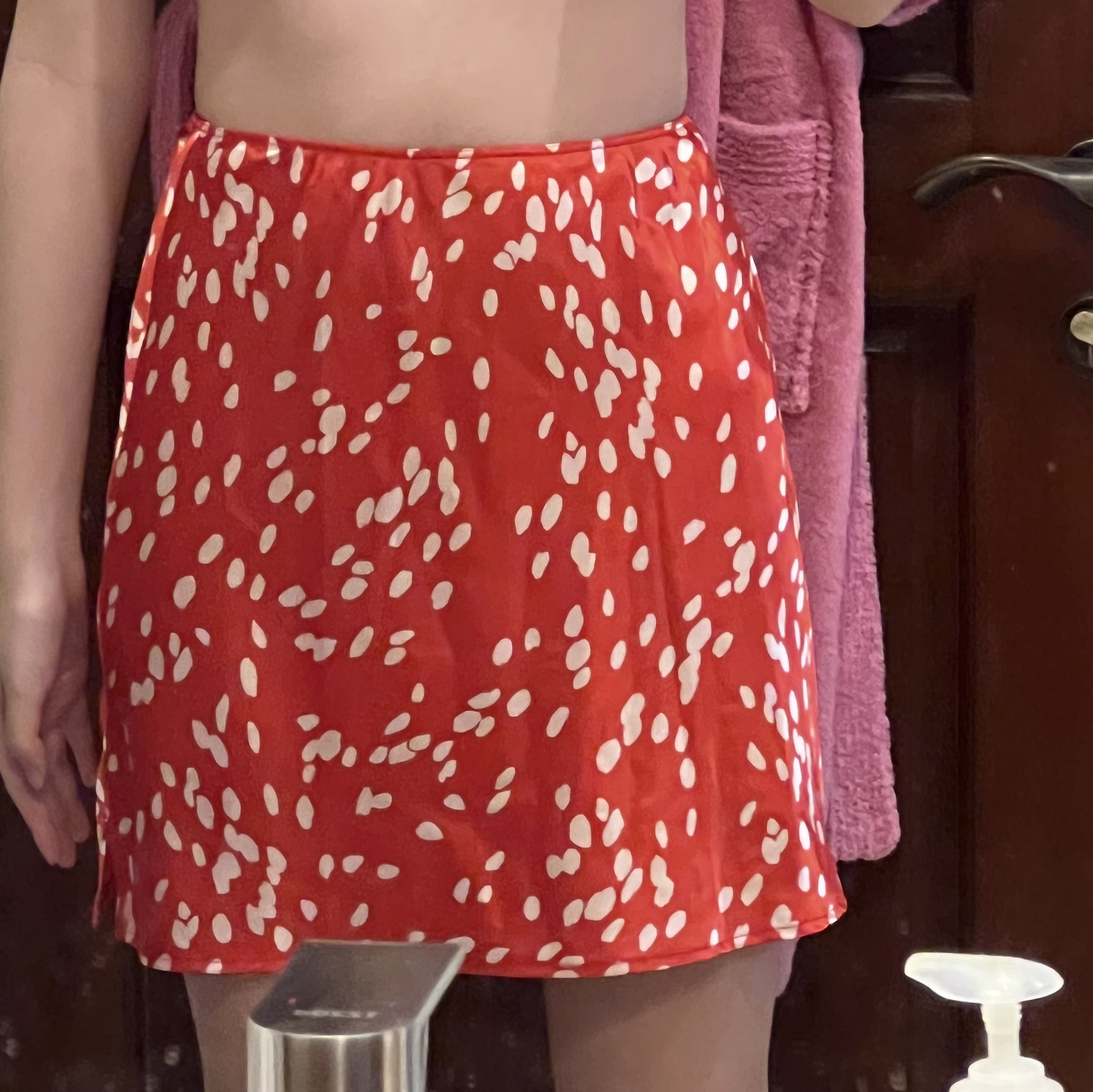 Topshop red satin mini skirt clearance
