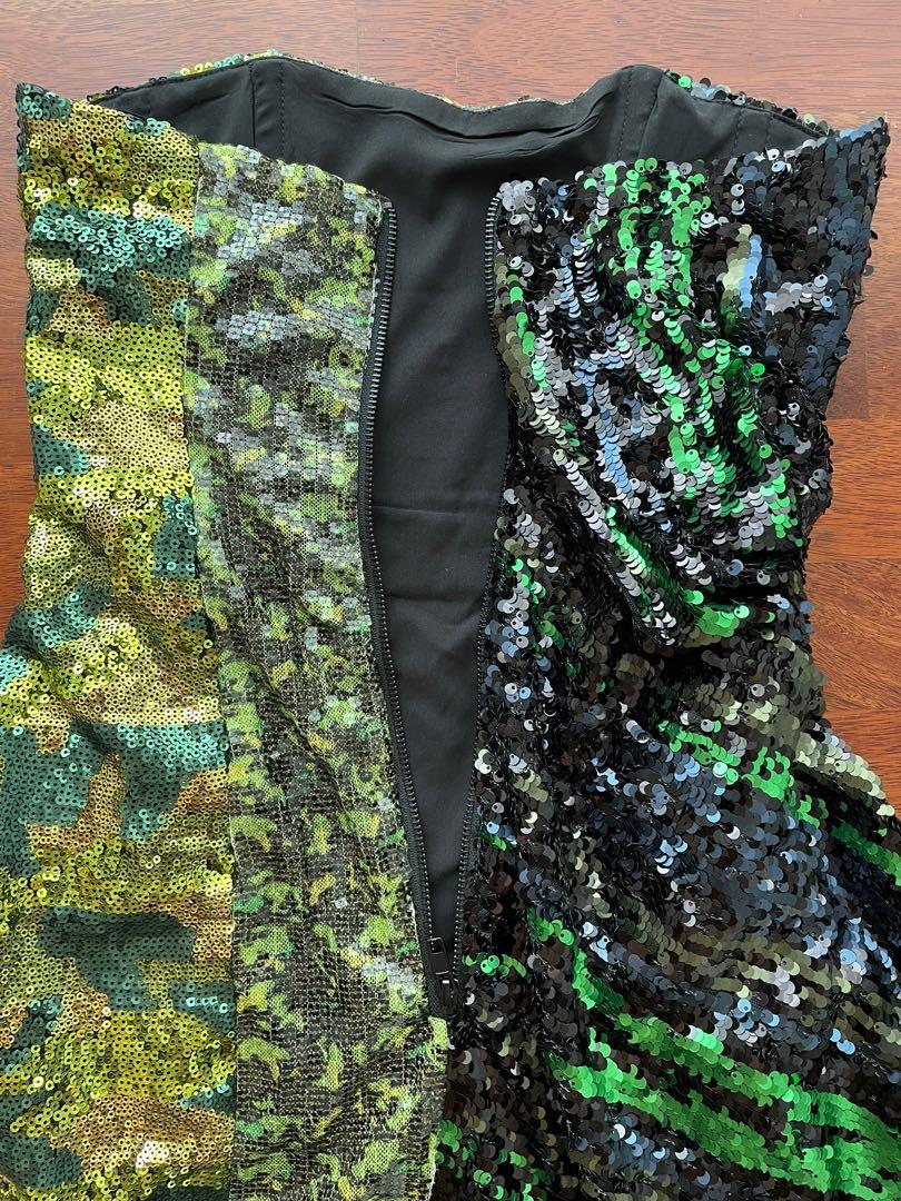 Topshop x Halpern Studios asymmetrical sequin dress