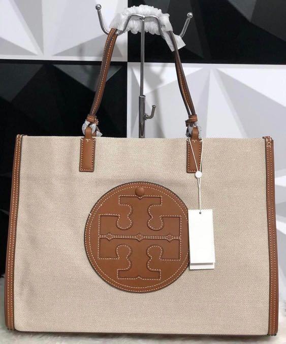 Tory Burch Ella Canvas Tote Bag, Luxury, Bags & Wallets on Carousell