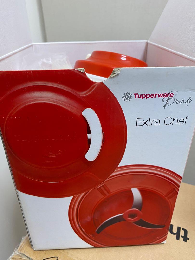 Tupperware Extra Chef (Category: Hand & Stand Mixers) located in Singapore. Submitted by elimcloset (Listing ID 1169965609, Image 2). Description: Simplify your preparation as the Tupperware Extra Chef blend, chop, mix and emulsify batters! All parts intact in box. **BRAND NEW- never been used-** - not for fussy buyer as box is not perfect for gifting. - manage your expectations with pricing of my item.
