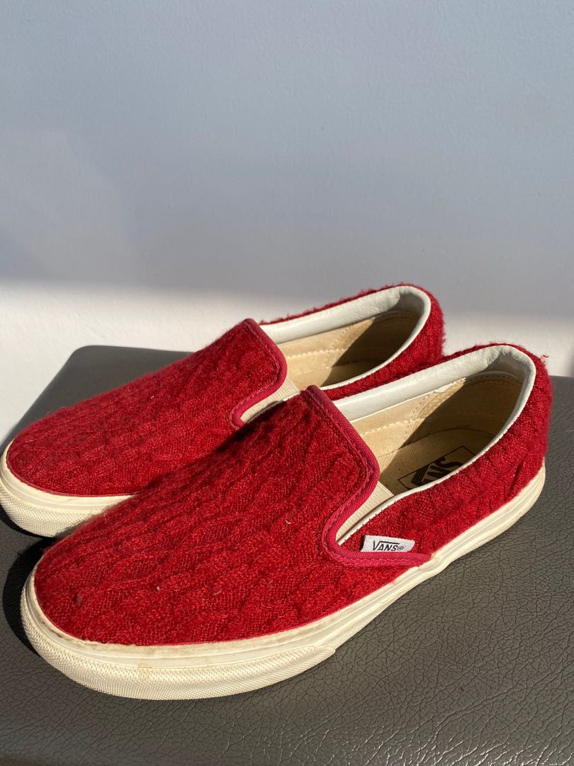 slip on red sneakers