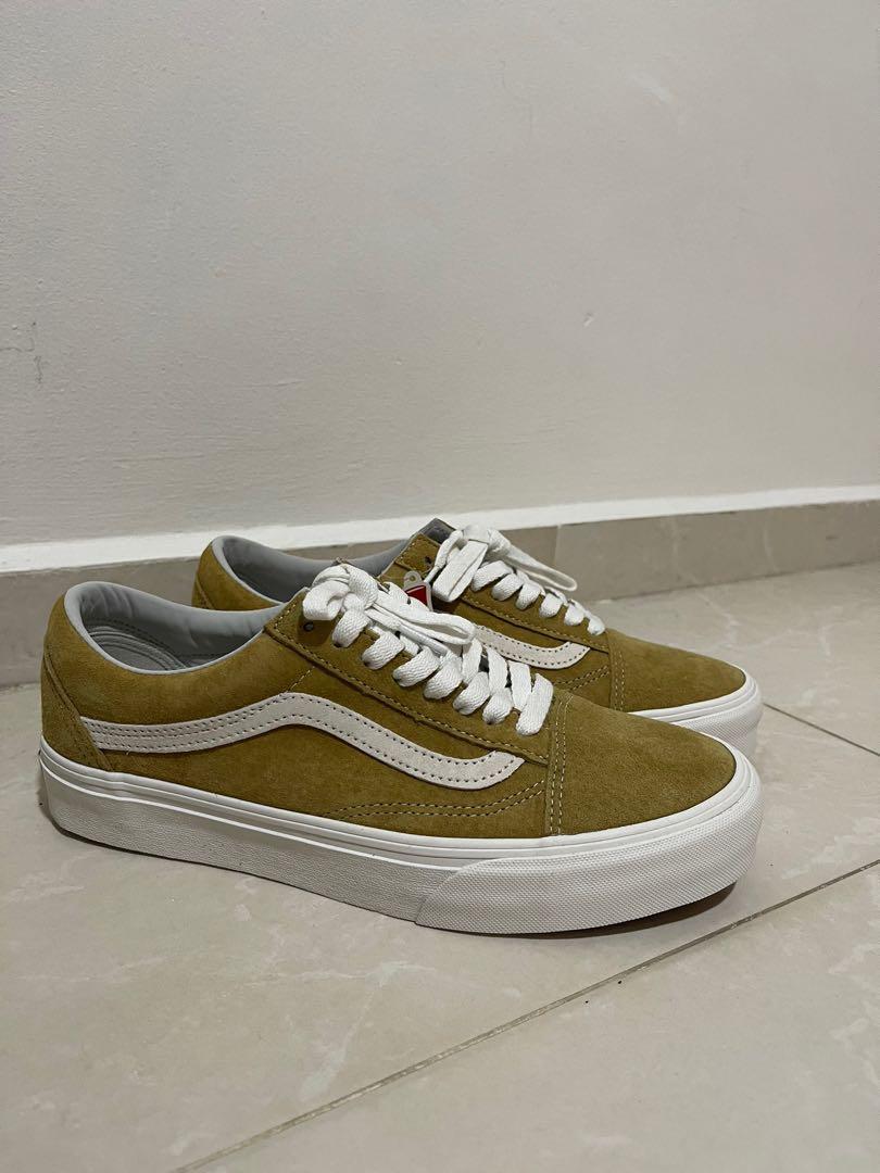 Vans Vault old school Mustard gold Pig suede Women s Fashion