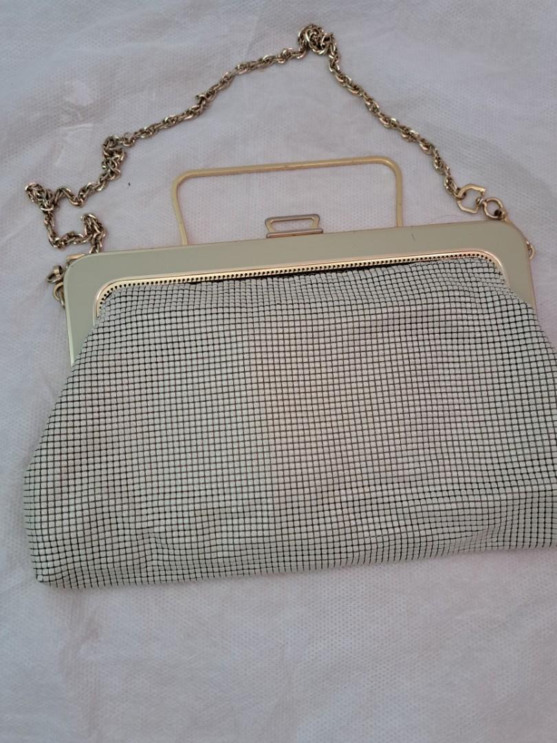 Unique design Vintage Sterling Mesh evening bag (Category: Clutches) located in Imus. Submitted by blessedbiz (Listing ID 1169921672, Image 1). Description: Thank you for your inquiry. Made in South West Australia. Removable Chain sling. With signs of usage slightly faded gold hardware. Size: Length 10inches Height: 7inches Strictly no COD. 😊.