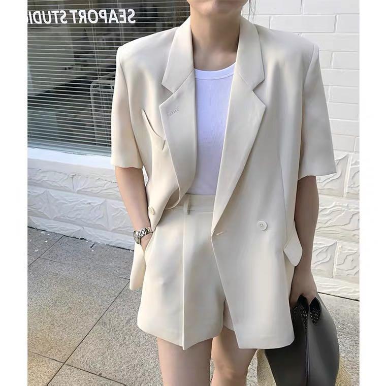 White blazer shop and shorts set