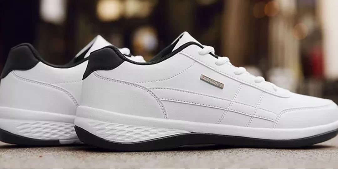White leather running shoes mens cheap