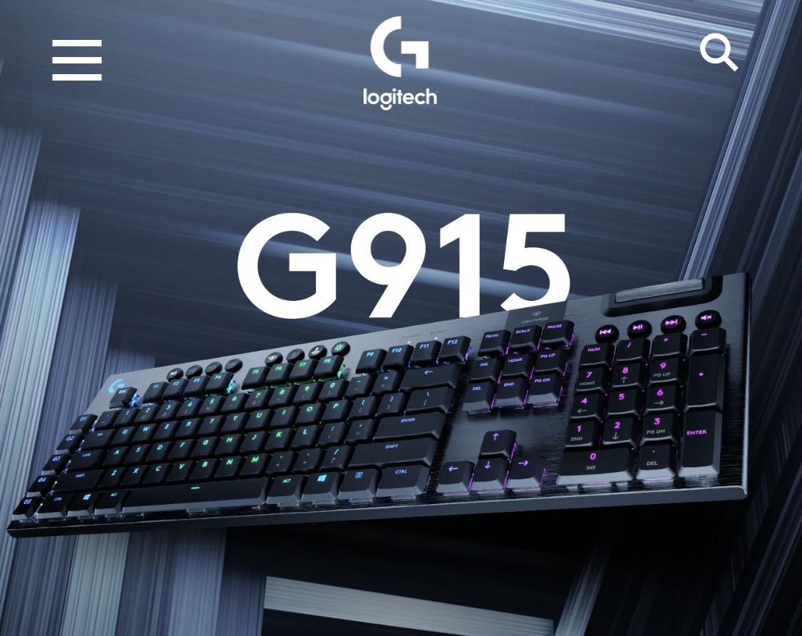 Logitech G915 Wireless RGB Mechanical Gaming Keyboard , Computers