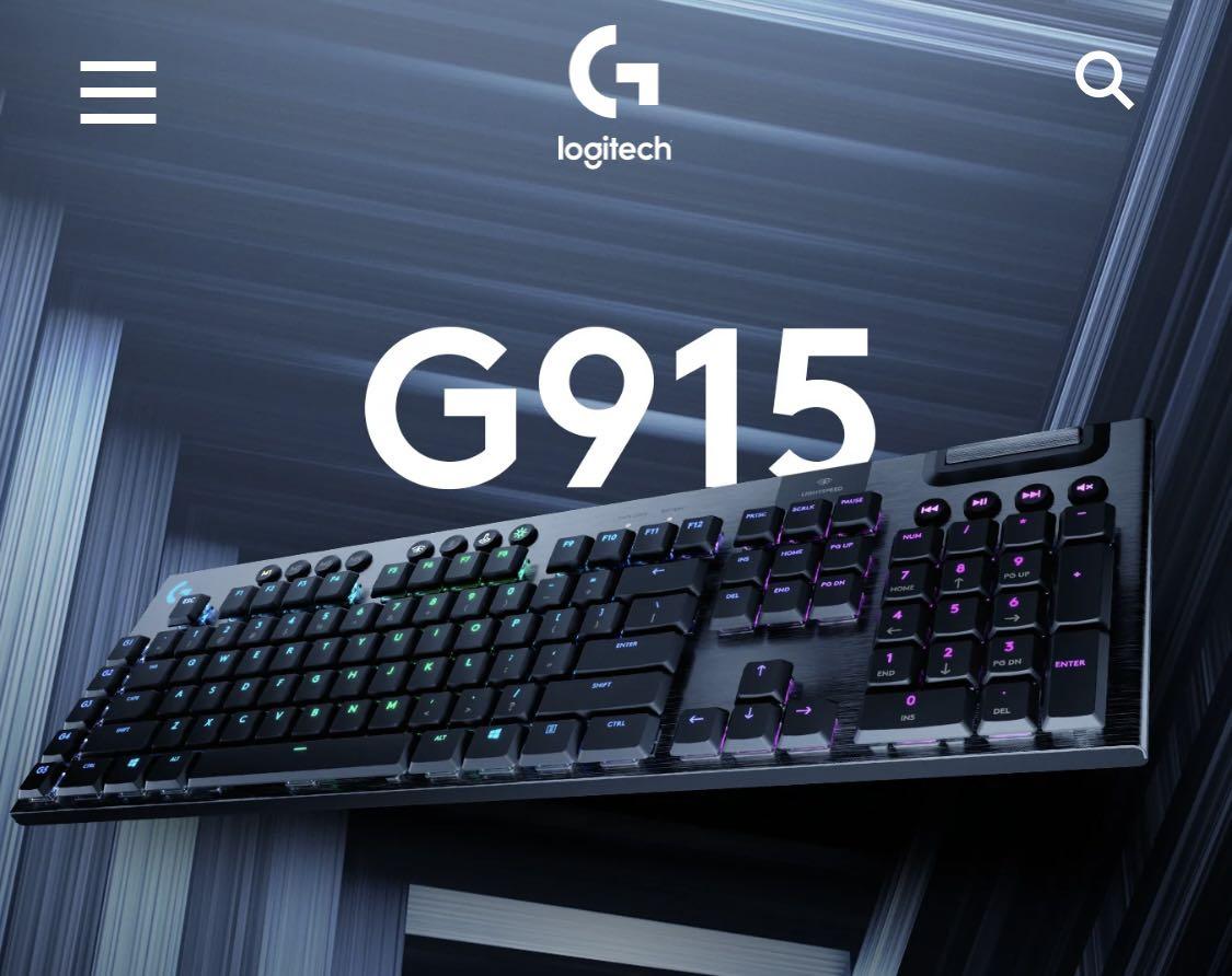 Logitech G915 Wireless RGB Mechanical Gaming Keyboard , Computers