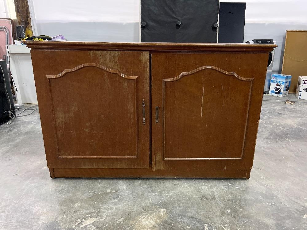 Wooden 2-Door Kitchen Cabinet Brown Colour / Kabinet Dapur 2 Pintu Kayu