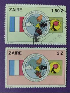 Zaire Republic 1982 :  9th French and African Heads of States Conference , 2 v. , used