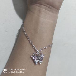 18k bracelet 14k butterfly charm