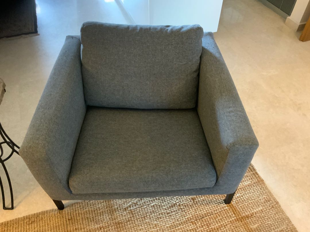 2 KOARP Armchair, Gunnared medium grey/black, Furniture & Home Living