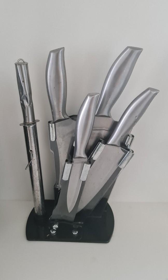 6 piece knife set including stand, scissors and sharpener, Furniture