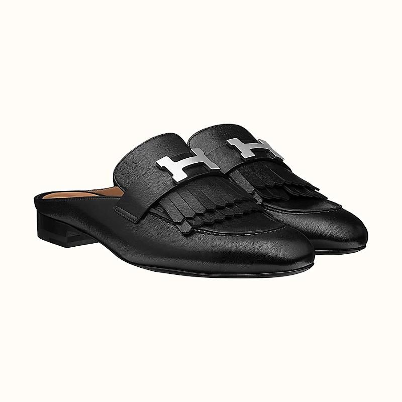 authentic HERMES rivoli mules black, Luxury, Sneakers u0026 Footwear on  Carousell