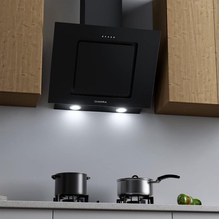 [B25] CIARRA CBCB6725 Angled Cooker Hood 60cm with CBCF002X2 Carbon