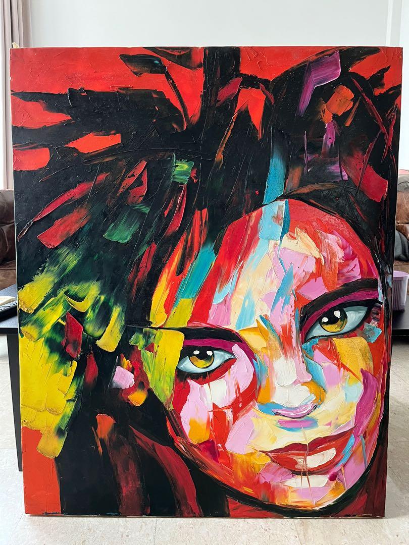 Big Original acrylic painting 100 cm x 80 cm, Hobbies & Toys