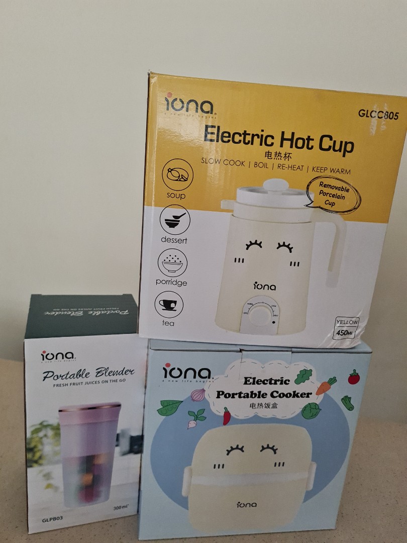 BNIB Iona electric hot cup, Iona portable blender, TV & Home Appliances, Kitchen Appliances