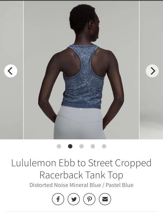 BNWT Lululemon Ebb to Street Crop Racerback Tank size 6, Women's Fashion,  Activewear on Carousell