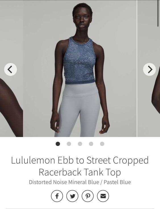Lululemon Ebb to Street Cropped Racerback Tank Top - Distorted