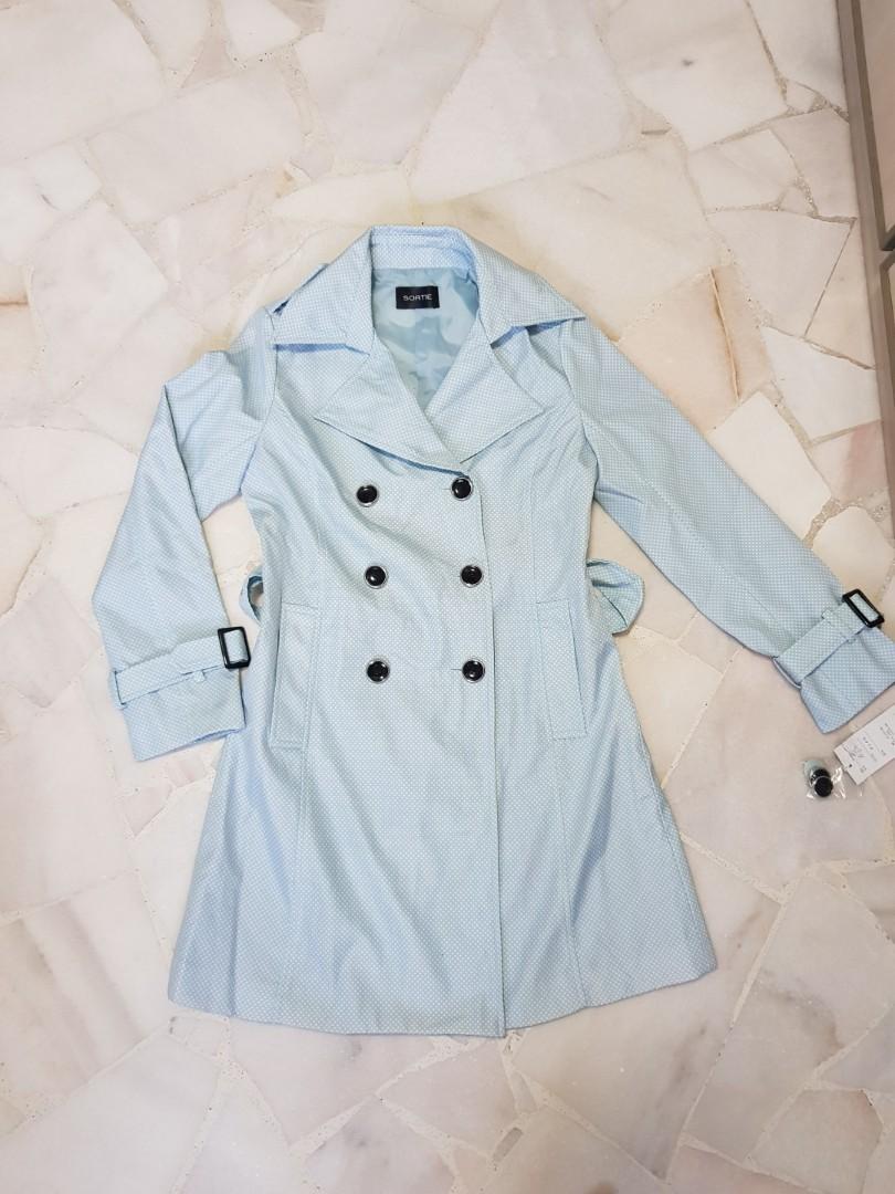 Pastel blue trench online coat
