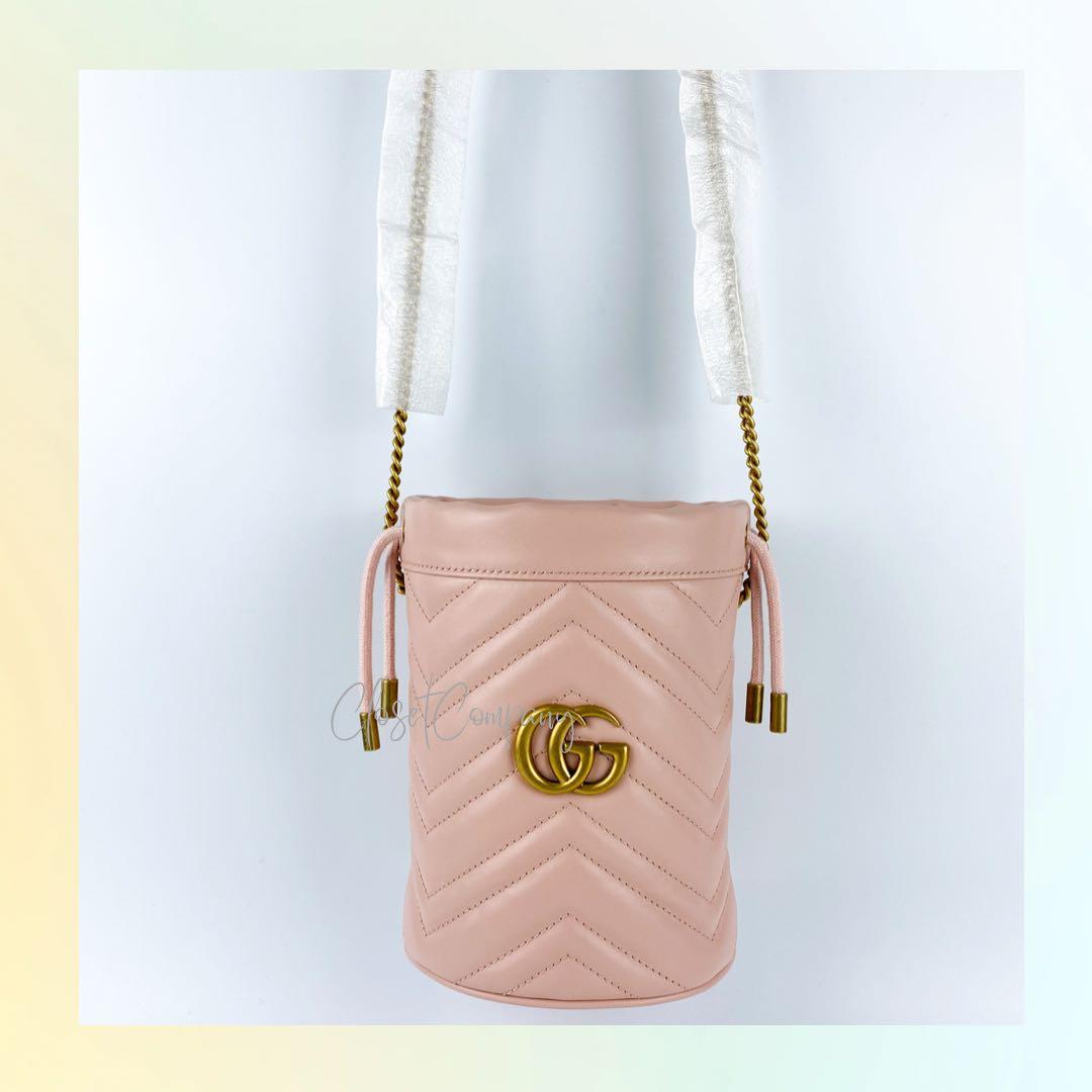Gucci marmont clearance bucket bag pink