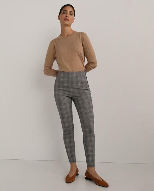 Checked Pants In Grey, Fesyen Wanita 