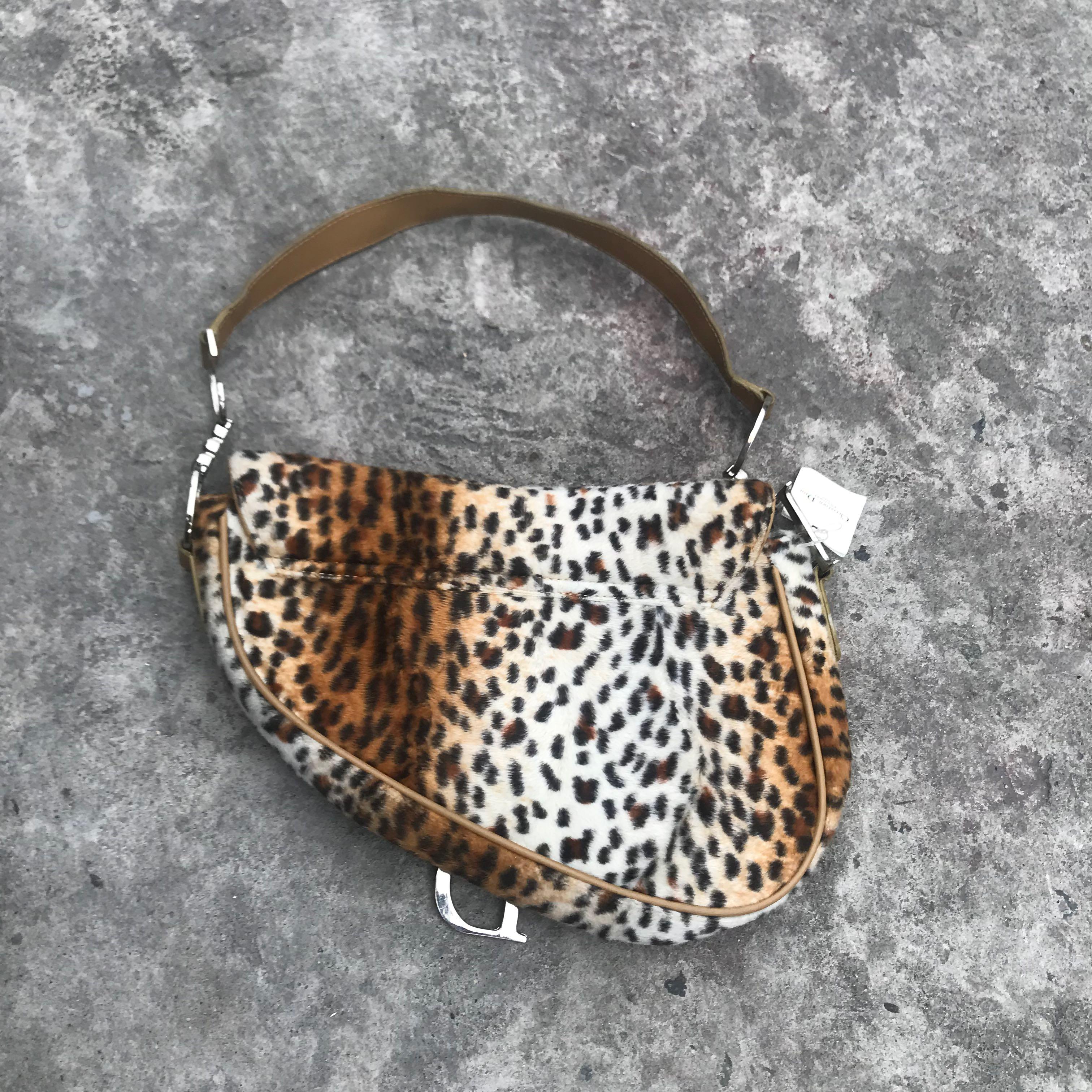 Christian Dior Leopard Saddle Bag, Luxury, Bags & Wallets on Carousell