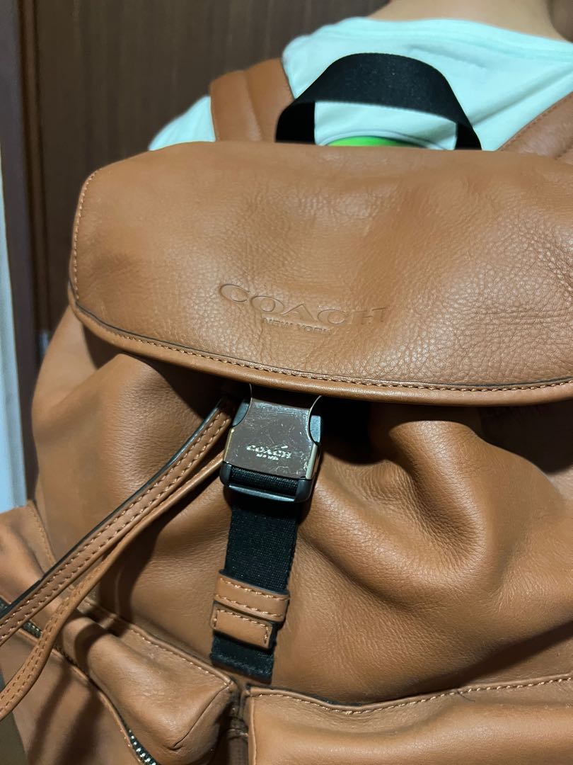 Coach Mens Leather Backpack Brown Men s Fashion Bags Backpacks