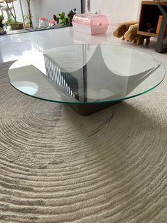 Coffee table with glass top