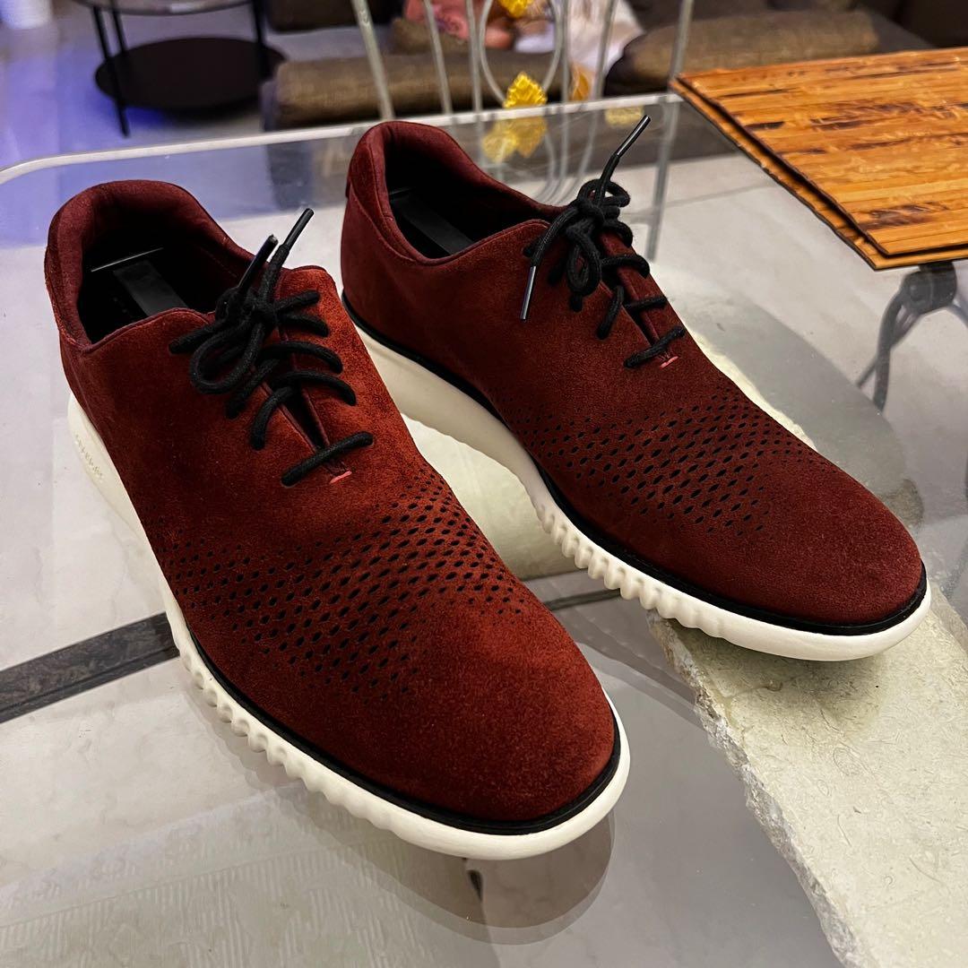 Zerogrand Mahogany Suede Oxford 