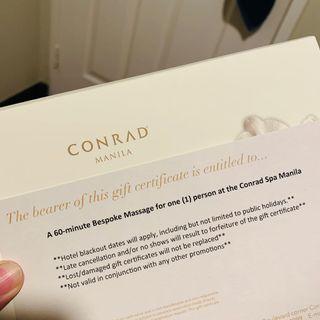 Conrad Spa Manila Gift Certificate - Bespoke Massage (60 minutes)