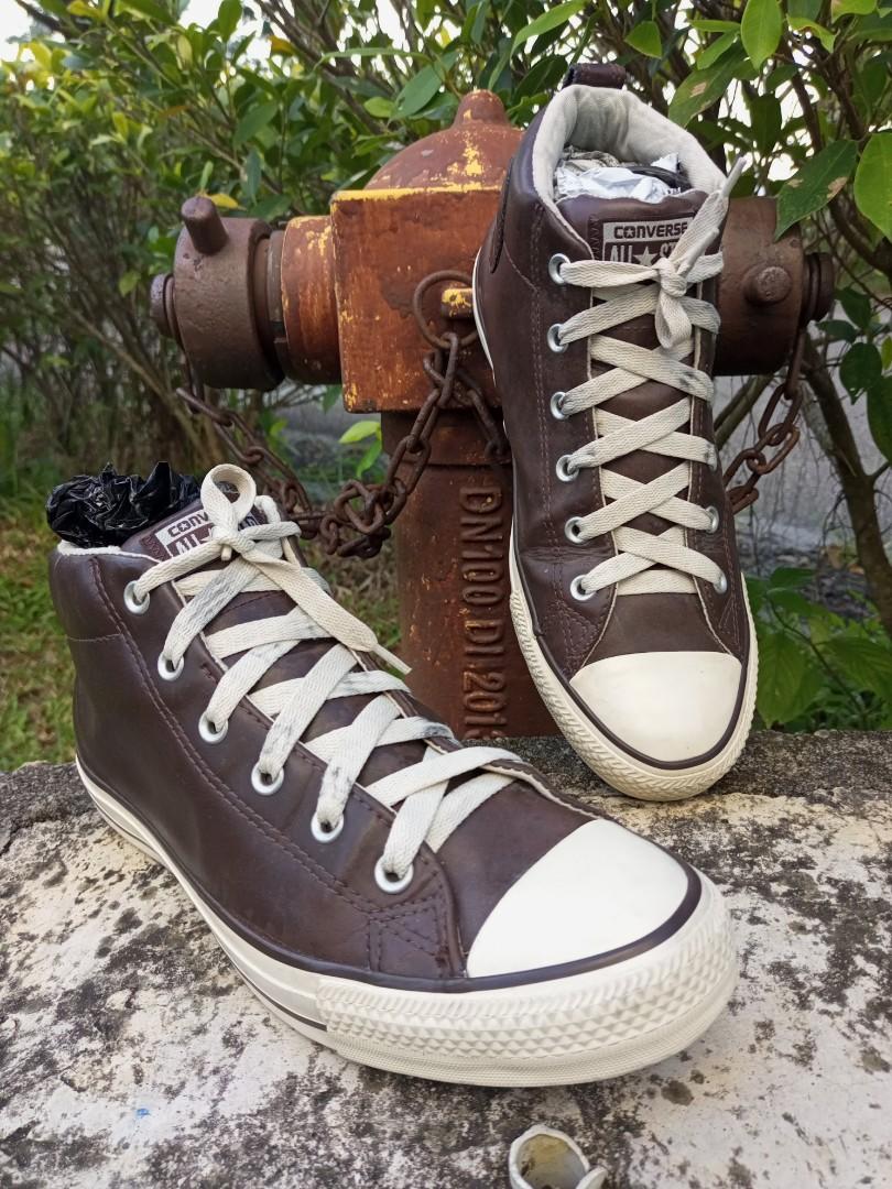 CONVERSE ALL STAR LEATHER MID Men s Fashion Footwear Sneakers