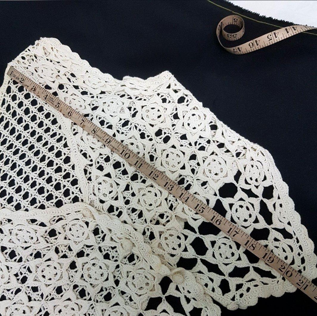 Crochet boho vest vtg vintage lace handmade y2k top cream vtg
