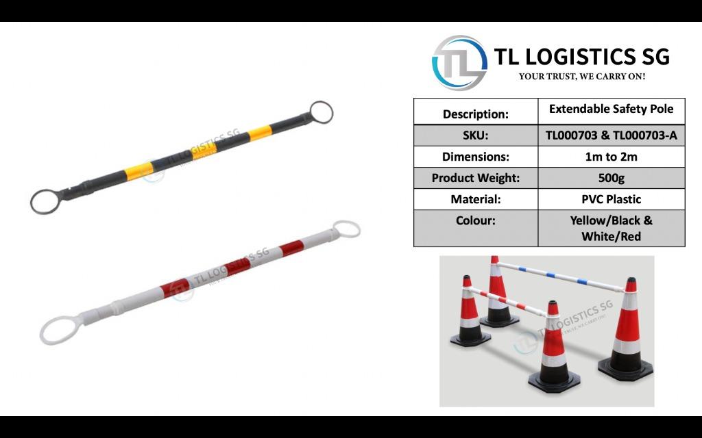 Extendable Safety Barrier/Pole 1m to 2m, Furniture & Home Living