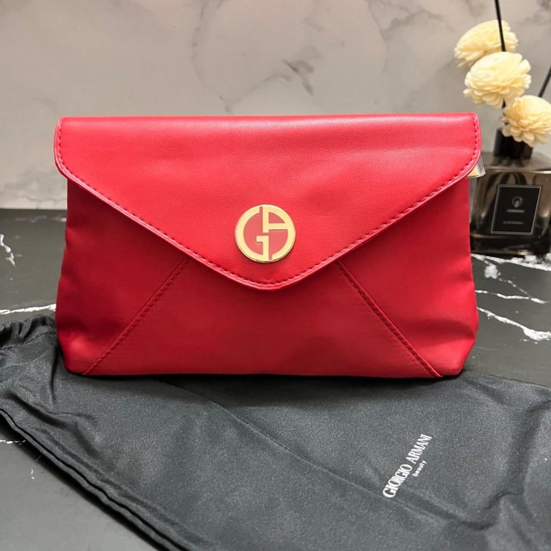 Giorgio Armani Red Makeup Bag Cosmetic Pouch Travel Organiser, Beauty &  Personal Care, Face, Makeup on Carousell