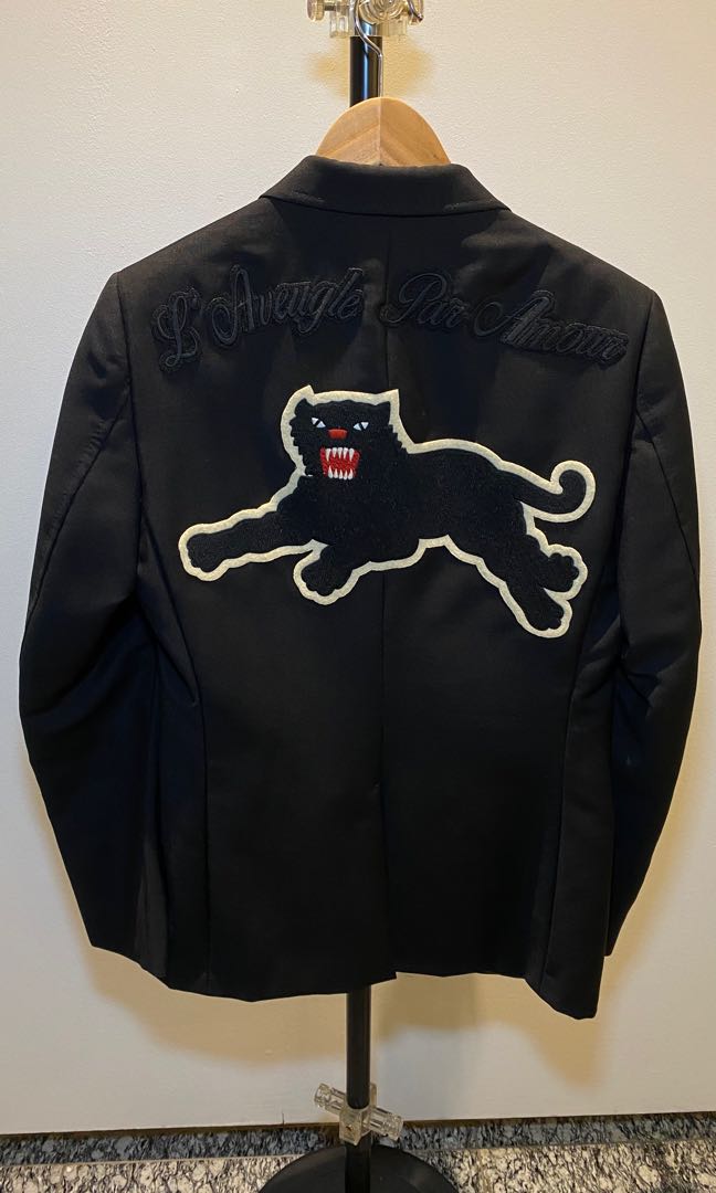 Gucci panther top denim jacket