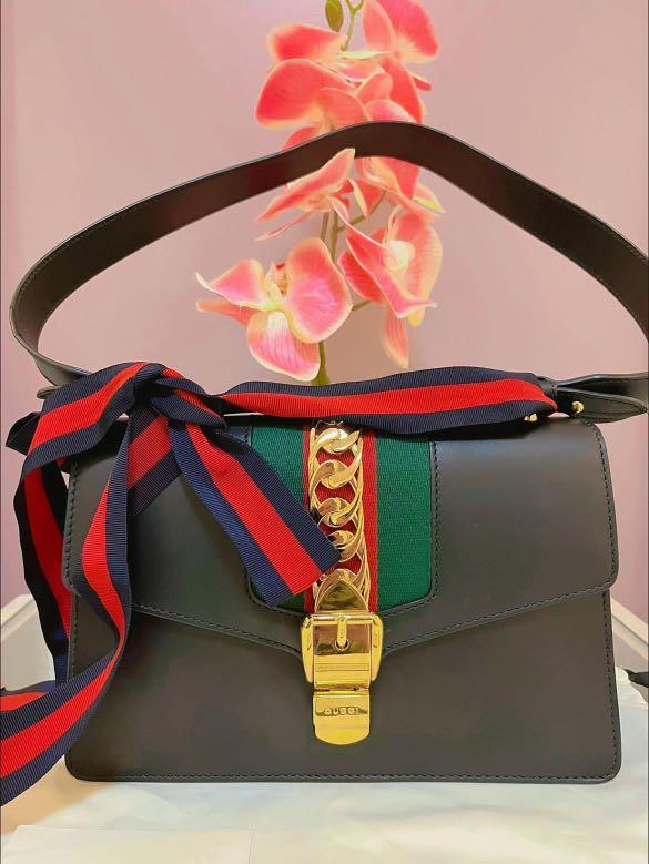 Gucci Sylvie (Category: Luxury Bags & Wallets) located in Tarlac. Submitted by fitcheck97 (Listing ID 1171751285, Image 3). Description: ‼️FOR SALE‼️ GUCCI SYLVIE Inclusion dust bag, care card, controllato, leather swatch. Selling price: 70k (negotiable) Can arrange meet-up for Pampanga/Tarlac Area MOP : BPI, BDO, Gcash. PM for more info💗.