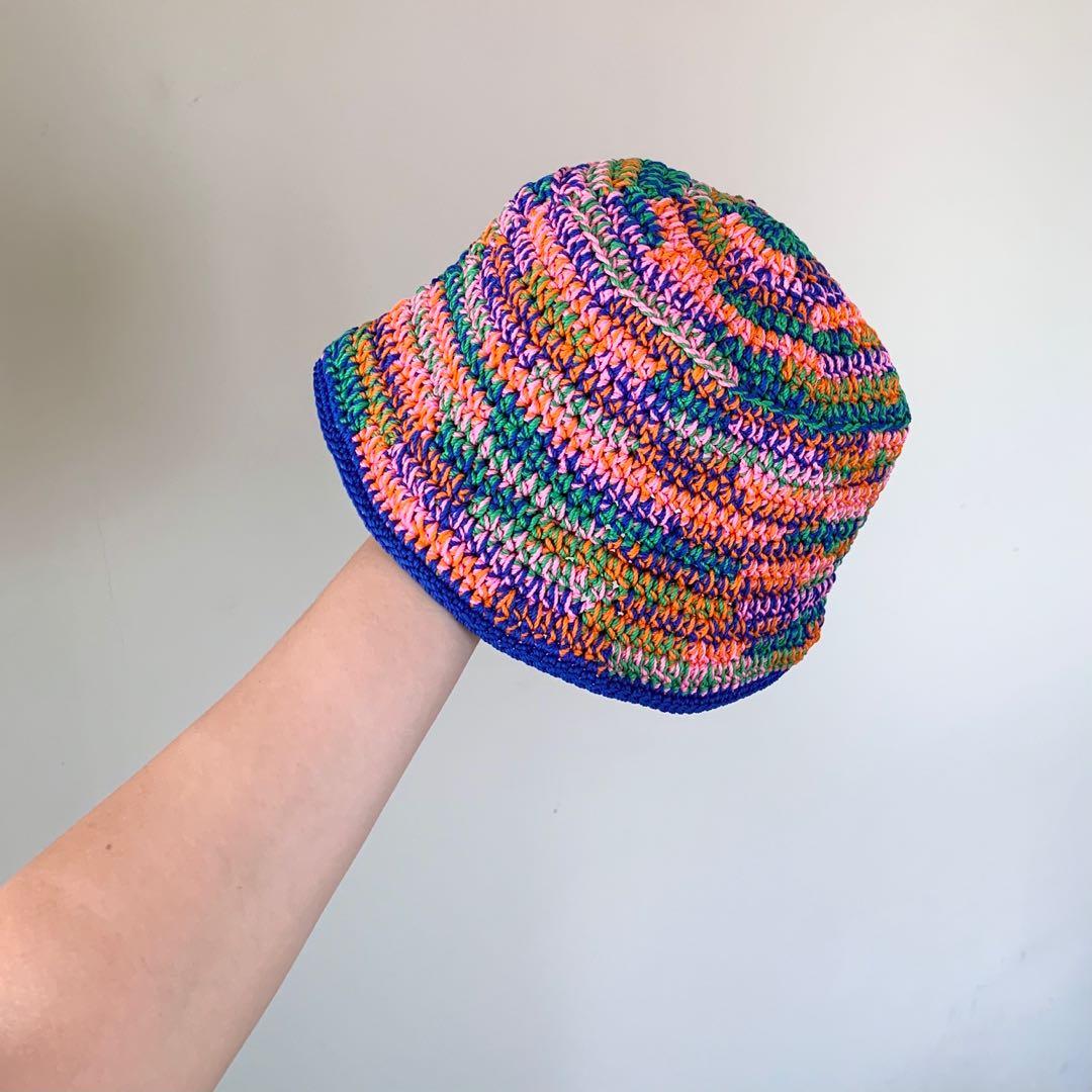 Crochet bucket hat topi rajut polyester 