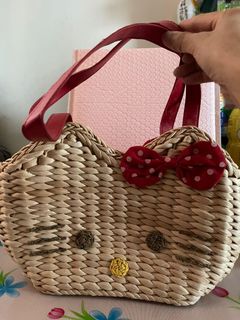 Hello Kitty 竹籐沙灘袋64172662734849110
