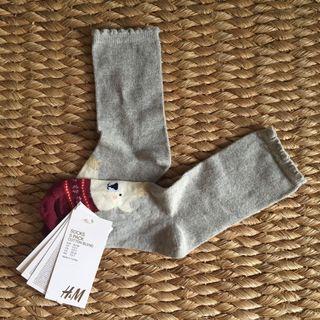 H&M Grey Christmas Bear Socks