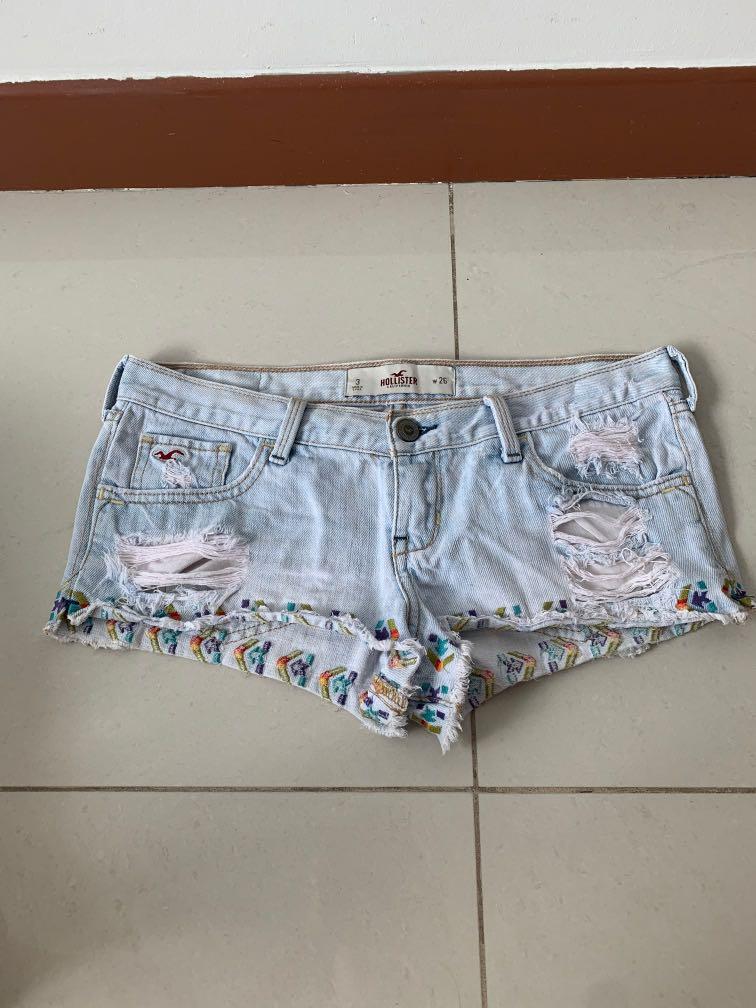 Hollister white jean shorts shop
