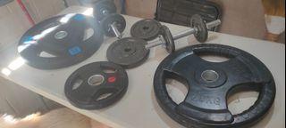 Home Gym Equipment | Olympic Barbell | Dumbell | Olympic Plates | Dumbell Plates | Slightly Used