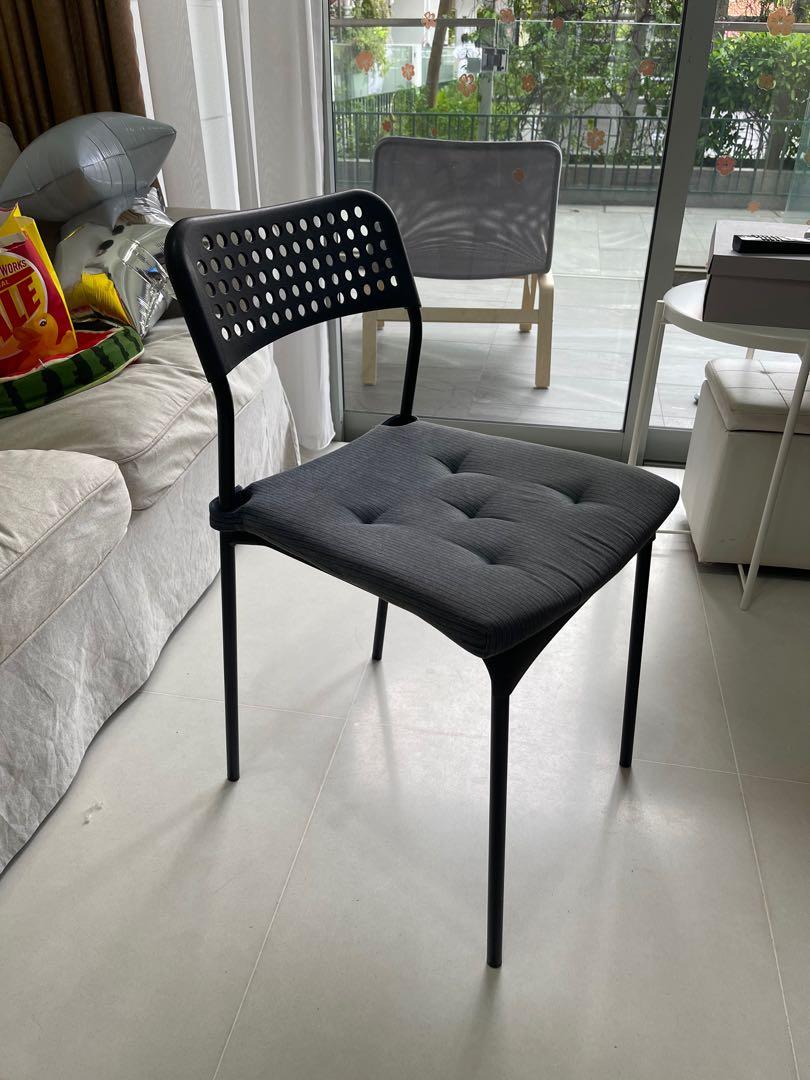 IKEA ADDLE Chair - white and black (Free cushion), Furniture & Home ...